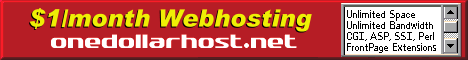 The only web hosting company on the internet that provides unlimited web storage for only $1.00 !